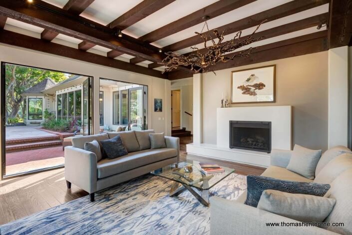 living room with fireplace