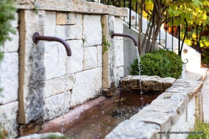 rustic water feature