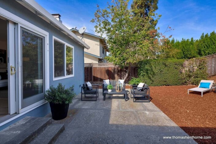 backyard of home with seating area