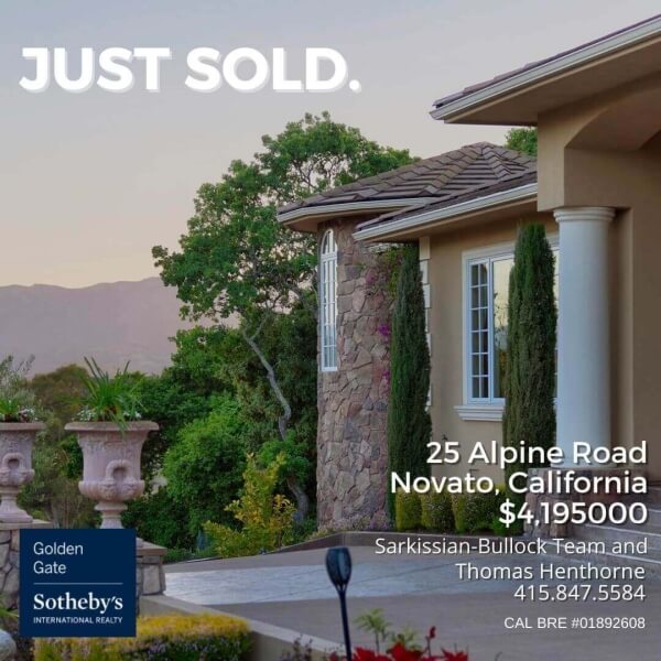 25 Alpine Road Novato just sold graphic