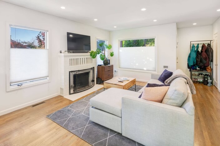 living room with fireplace