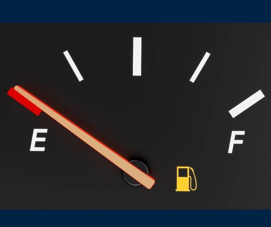 Photo of car gas gauge on empty