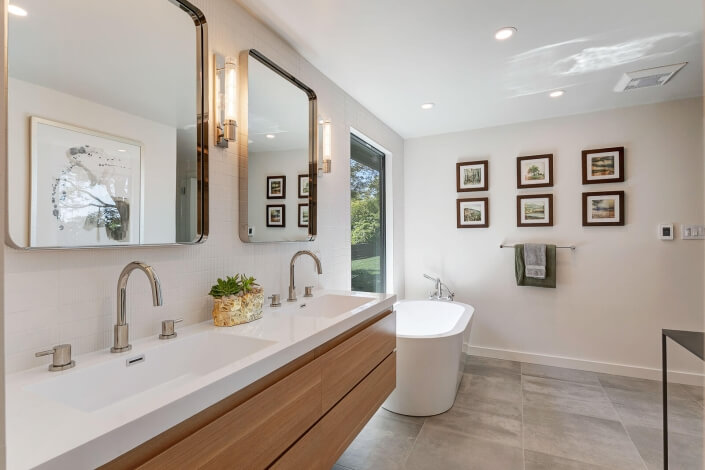 bathroom with soaking tub