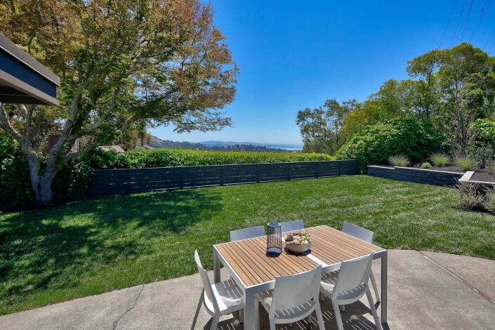 outdoor table and lawn