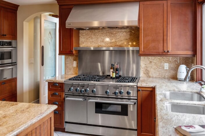 stainless range with hood