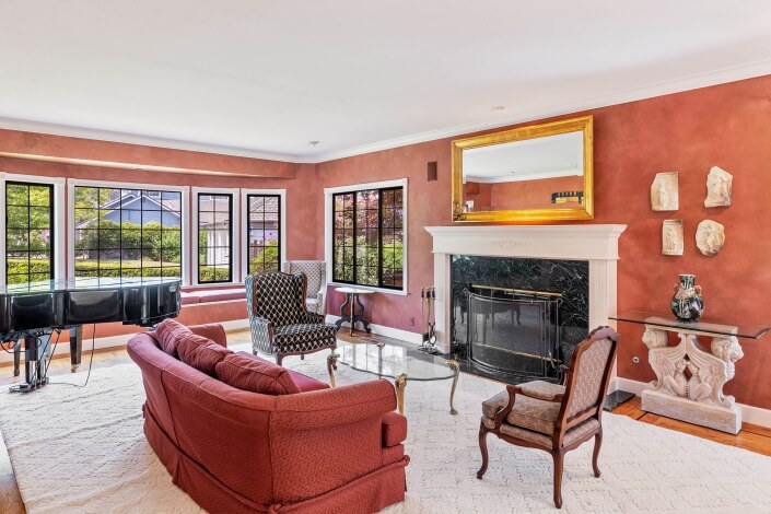 living room with fireplace