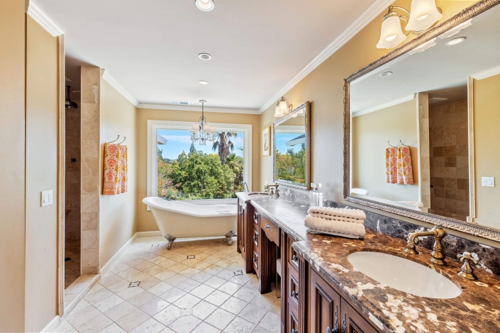 primary bathroom with soaking tub