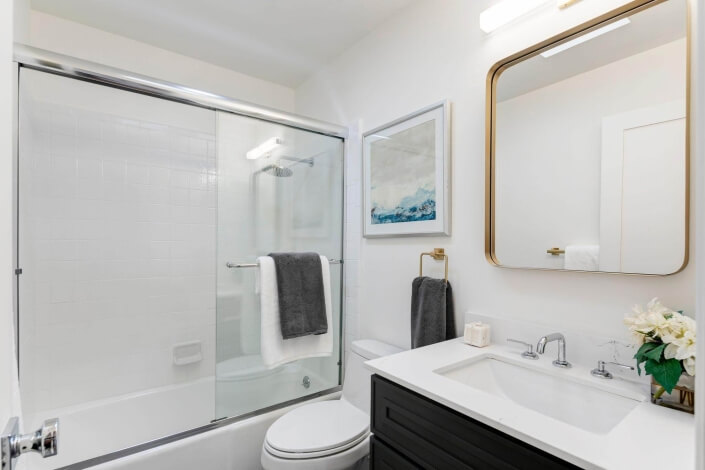 Second bathroom with shower tub combo