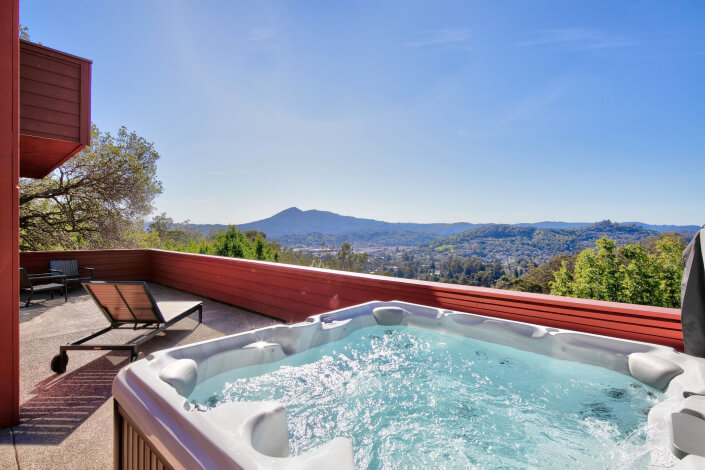 Hot tub with view of Mt. Tam