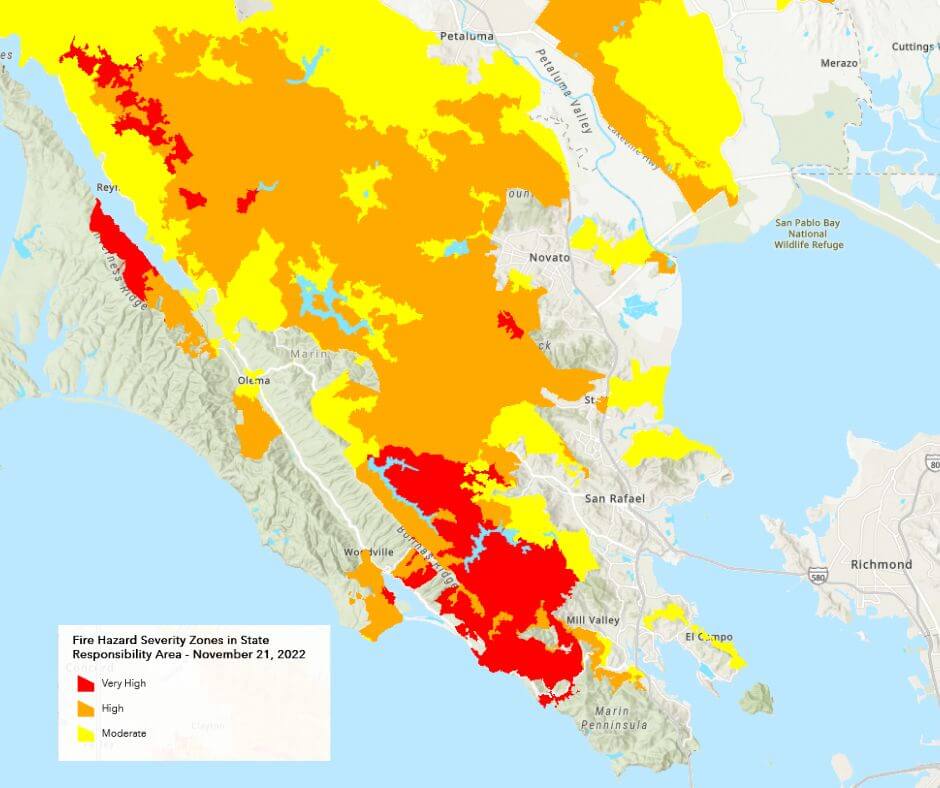 CalFire Fire Hazard Severity Zones Map November 2022