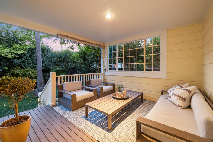 Back porch outdoor living room