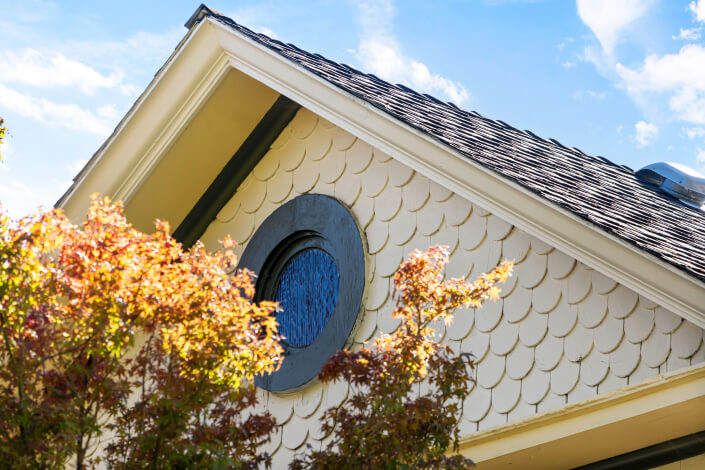 Architectural detail at roof