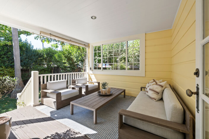 Back porch with seating