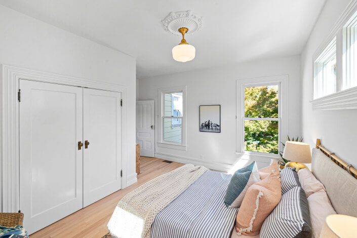 Bedroom with double door