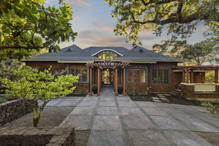 Front of 40 Alta Vista Way at dusk