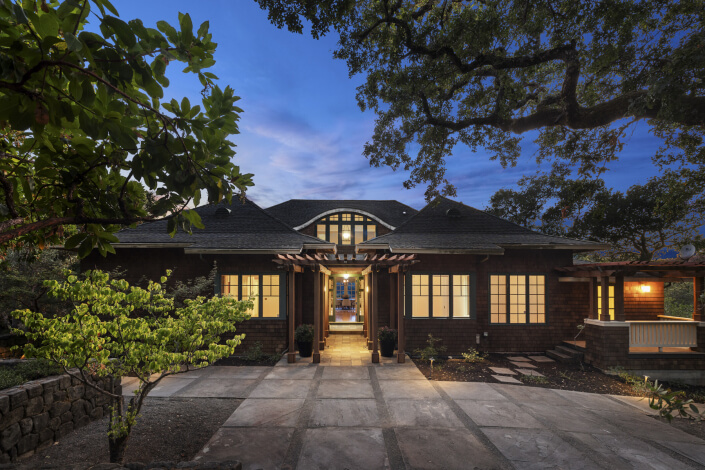 Front of 40 Alta Vista Way at dusk