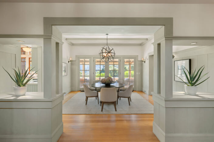 Dining room through archway