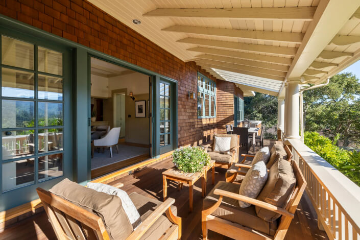 Verandah with view of Mt. Tamalpais